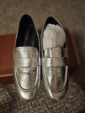 Metallic Silver Men's Loafers